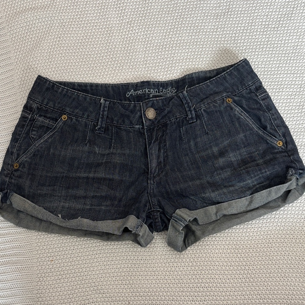American Eagle Outfitters Women's Dark Blue Jean Shorts